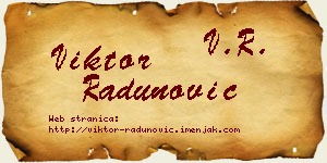 Viktor Radunović vizit kartica